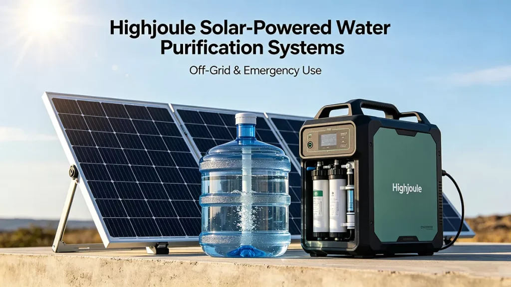  solar-powered water purification system for off-grid and emergency use