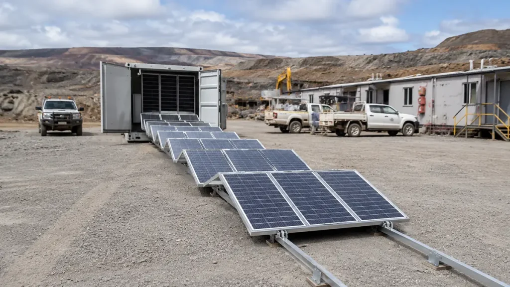 Industrial mobile solar battery container for remote construction and mining sites Industrial mobile solar battery container for remote construction and mining sites