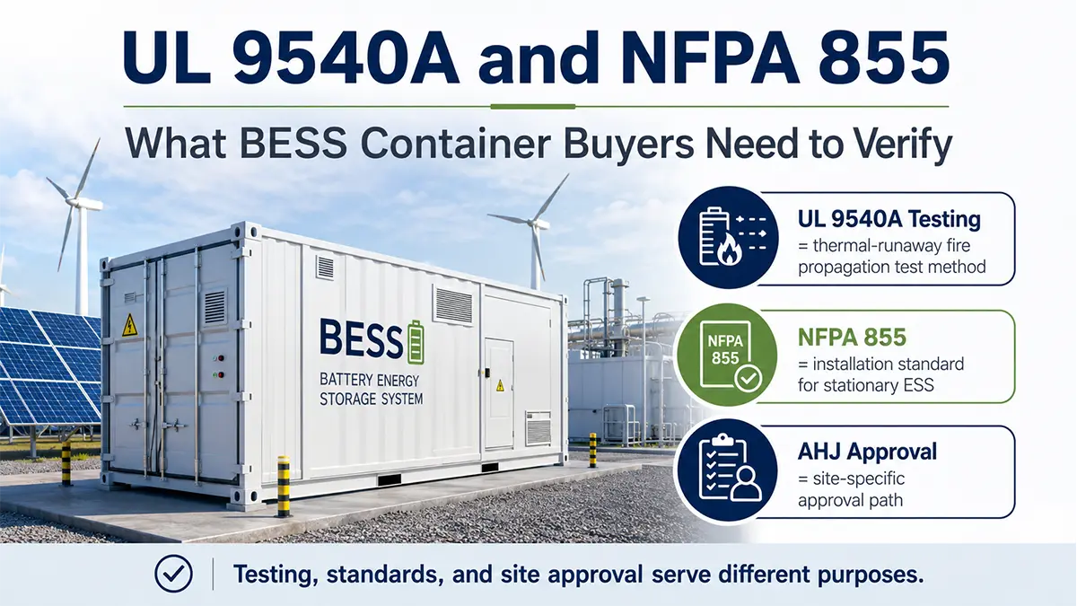 UL 9540A and NFPA 855: What BESS Container Buyers Need to Verify
